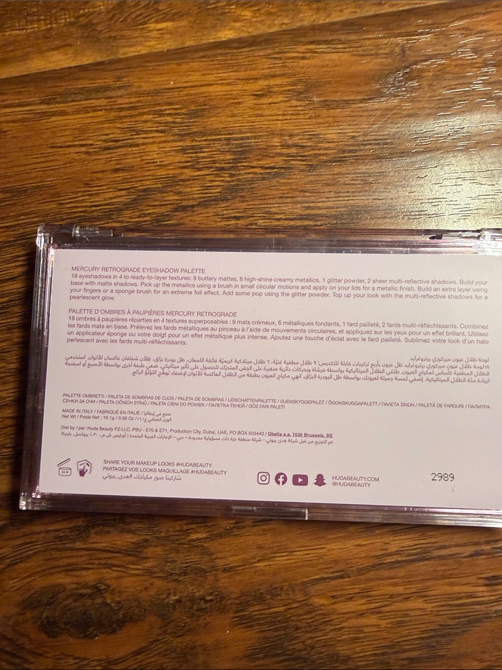 HUDA BEAUTY Eyeshadow Palette — Pink, Purple, Teal, Peach & Gold Shades. gently - Picture 3 of 3